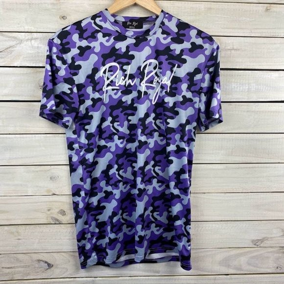Rich Royal Purple Camouflage Compression Shirt Men's Size Small Short Sleeve - Picture 1 of 5